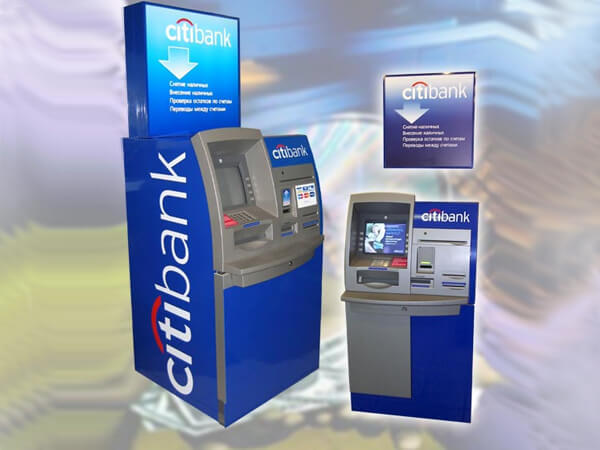 Брендирование банкоматов и световой информационный короб в клиентской зоне