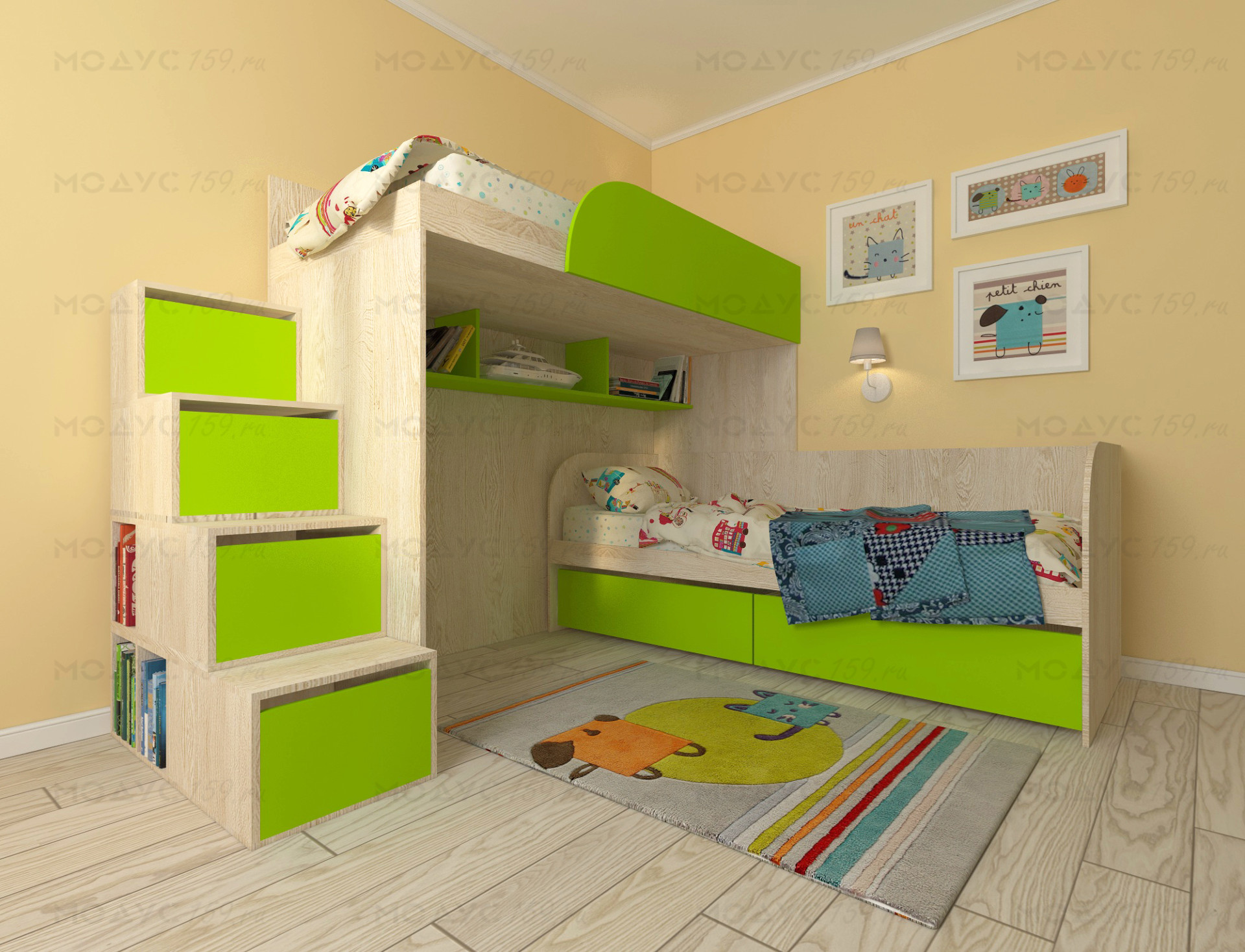детская кровать кровать для 2 детей мебель под заказ Пермь
