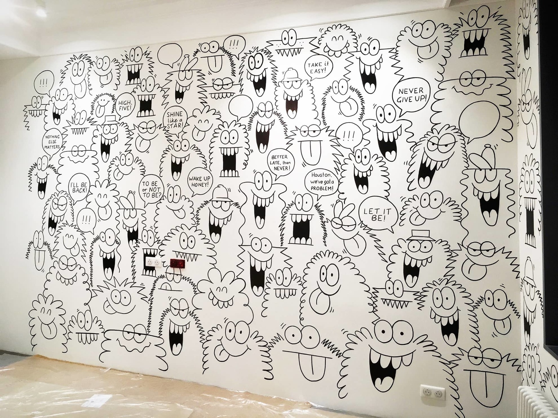 графическая роспись стен в детской