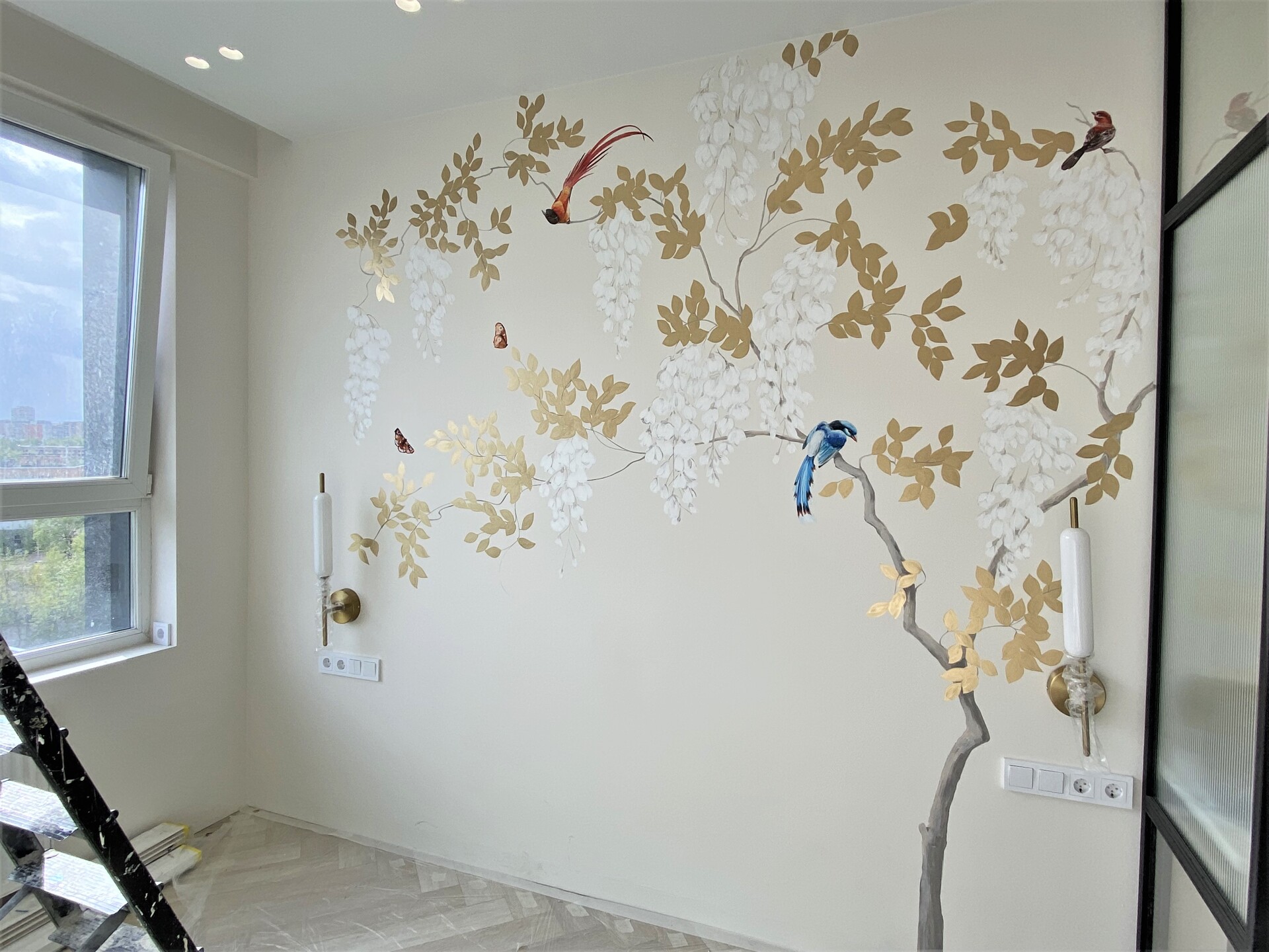 роспись стен в спальне