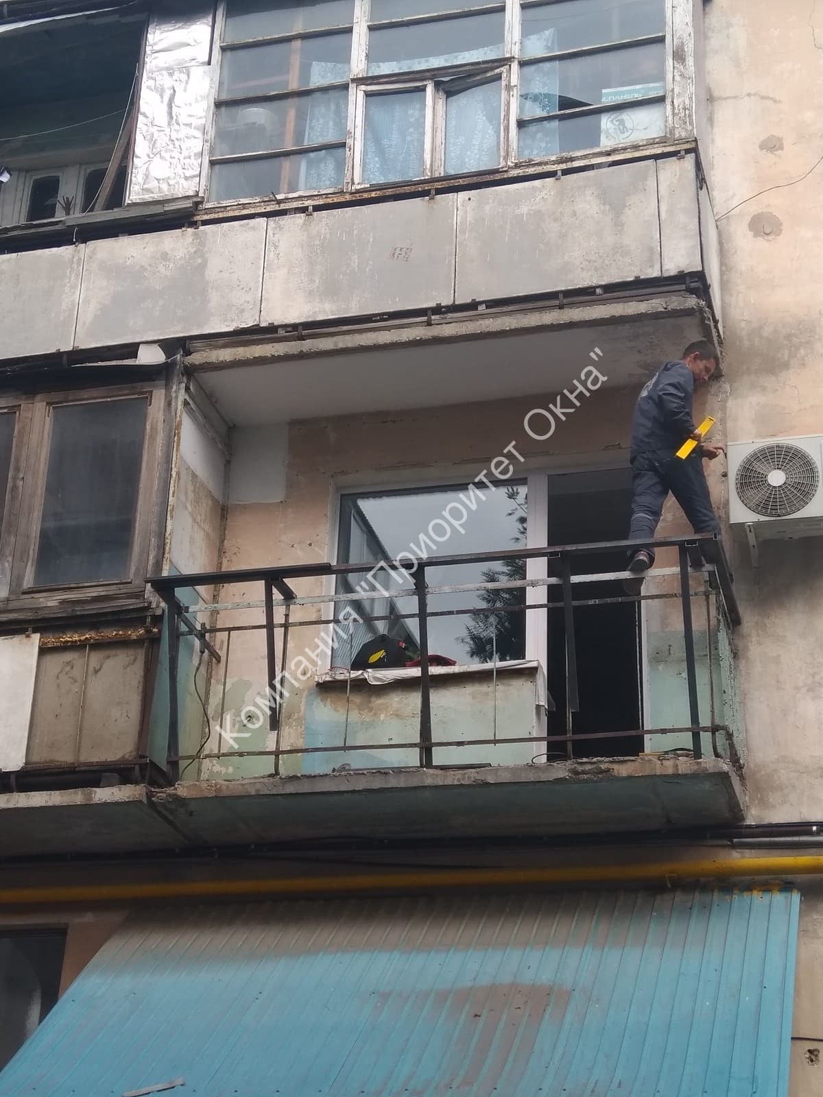 Пример остекления балкона с выносом, по адресу: г. Самара, ул. Вольска 71 (1)