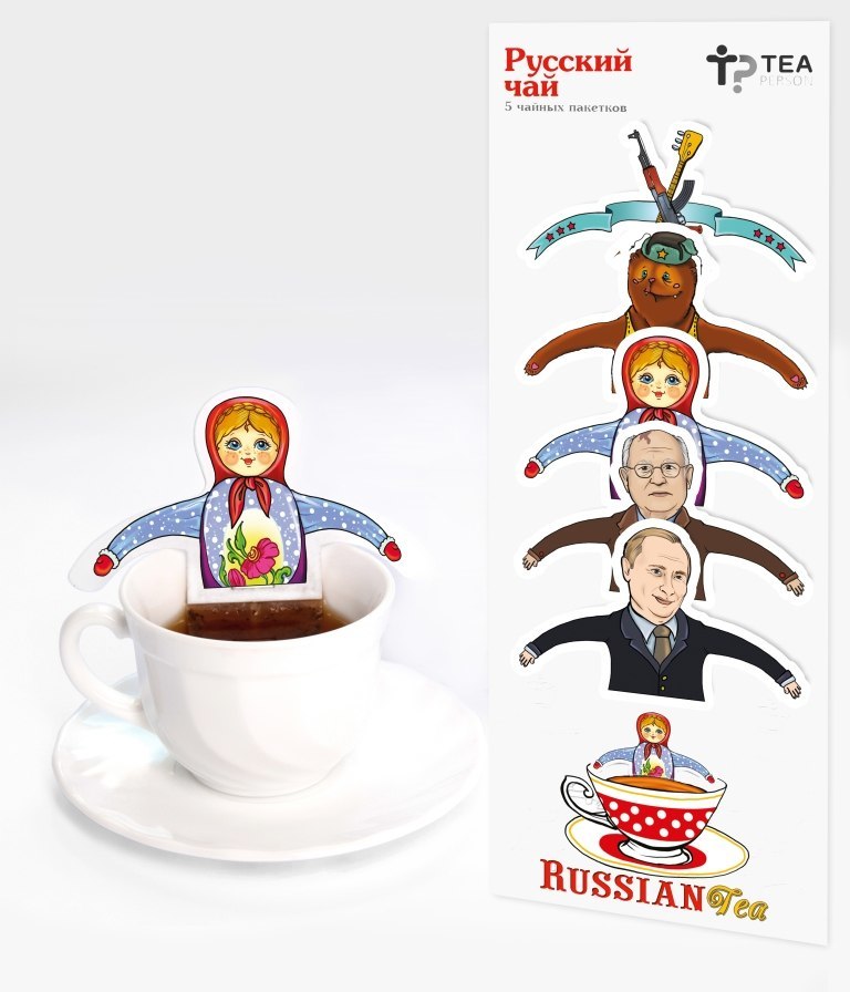 Чай-открытка, 5 пакетиков Персонажи, которых Вы можете окунуть прямо в свою чашку:)  