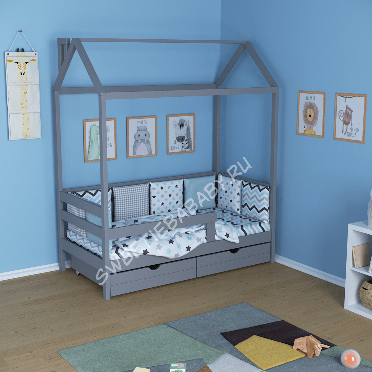 детская кроватка домик